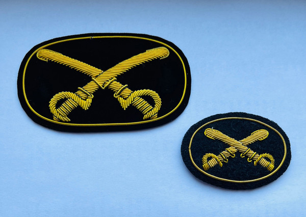 hat badge – cavalry officer – civil war embroidered kepi insignia reproduction