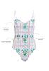Underwire One-Piece Swimsuit Pink Trellis
