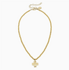 Gold Cross on Gold Beaded Necklace