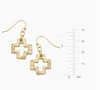 Gold Open Cross Earrings Short