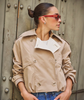 Coat Trench Short Balloon in Khaki