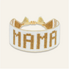 White and Gold MAMA Beaded Bracelet