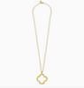 Long Gold Open Clover Necklace