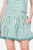 A-Line Mini Skirt/Skort in Green Stripe