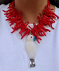 Red Coral Necklace with Parrot