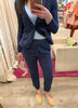 Stone Pants Cotton Guaze in Navy