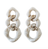Cream Lucite Chain Drop Earring