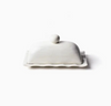 Signature White Ruffle Domed Butter Dish
