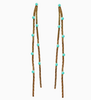 Turquoise Dotted Gold Duster Earrings