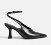 Tara Slingback Heel in Black Leather