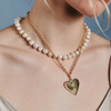Ribbed Heart of Gold Necklace