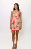 Baker Halter Mini Dress in Coral Block Print