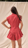 Keira Denim Romper in Red