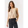 Lindsay Front Tie Pleated Top