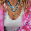 Turquoise Bandana Shell Necklace