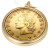 Goldtone 20 Lira Pendant Only