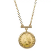 Italian 20 Lira Coin Goldtone Bar Necklace