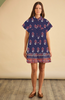 Addison Dress in Fall Floral Navy