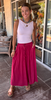 Wide Leg Culotte Pant in Wine