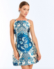 Aniston Mini Dress in Blue and White