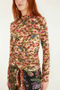 Pink Ikat Tiny Flowers Jersey Blouse