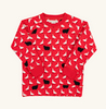 Cassidy Quilted Crew Neck in Baa Baa Black Sheep/Richmond Red