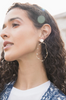 Pearl Embellished Abstract Hoop Earrings