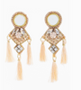 Tasseled Diamond Drop Gemstone Earrings
