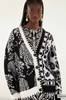 Striped Tigers Mixed Print Cardigan