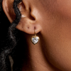 Bezel Heart Drop Earrings