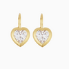Bezel Heart Drop Earrings