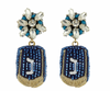 Luxe Dreidel Earrings in Blue