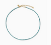 Teeny Turquoise Gemstone Necklace with Bezel Charm