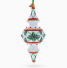Winter Lattice & Holly Star Jeweled Double-Ended Finial Drop Glass Christmas Ornament
