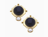 Becca Black Quartz + Pearl Studs