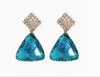 Capri Blue Pavé Triangle Crystal Drop Statement Earrings