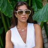 Voyager Acetate Oversized Aviator Sunglasses in Gray Pearl