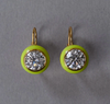 Enamel Bezel Drop Earring