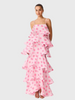 Sola Polkadot Tiered Maxi Dress in Pink