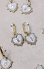 Diamond Capri Heart Drop Charm Earrings