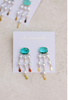 Emerald and Pearl Tassel Earrings