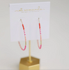 Skinny Pink Beaded Statement Hoop
