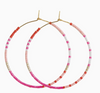 Skinny Pink Beaded Statement Hoop