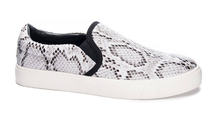 snakeskin slip on shoes
