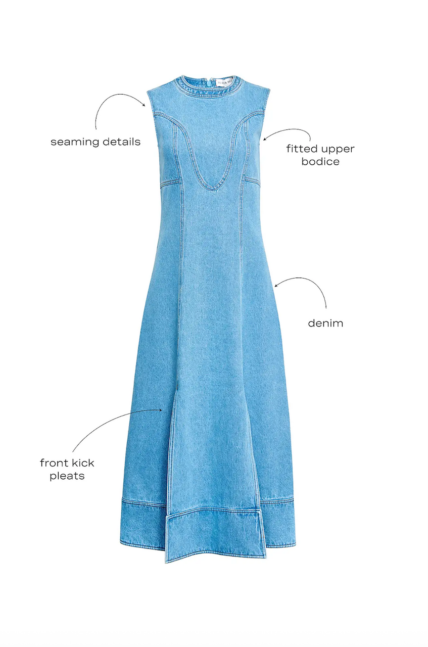 Sedona Dress in Sleeveless Denim Midi - Scout and Molly's Columbia Sedona Dress in Sleeveless Denim Midi - Scout and Molly's Columbia