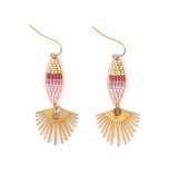 Beaded Handwoven Cotton Candy Dangle Earring