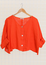 3/4 Sleeve Linen Jacket Top