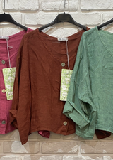 3/4 Sleeve Linen Jacket Top