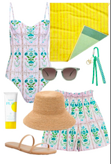 Underwire One-Piece Swimsuit Pink Trellis