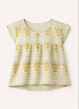 Delphine Top Green Trellis